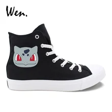 Вэнь парусиновые кроссовки для мужчин и женщин Вулканизированная обувь Покемон Бульбазавр Дизайн обувь для косплея обувь для подростков на платформе