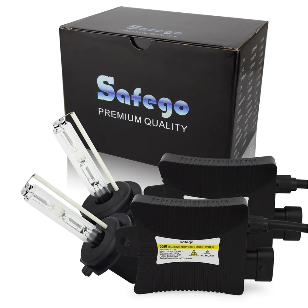 Kit de Conversão de Lâmpada Safego Xenon 6000k 55w 8000k 4300k 10000k Kit Hid h7