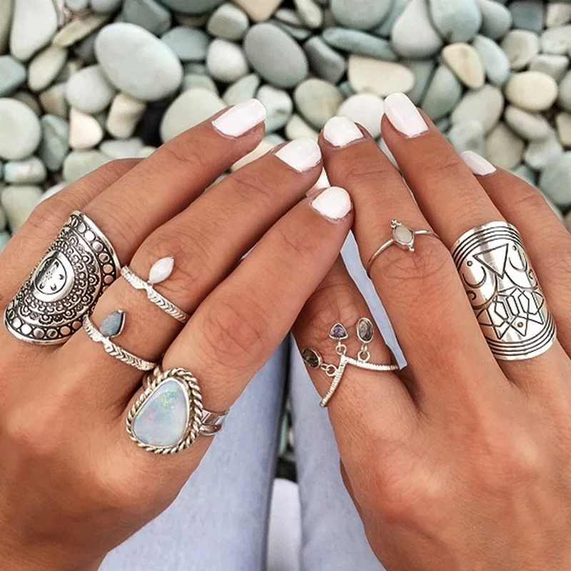 2017 New vintage aneis Korean Imitation 925 Tibetan silver Ring men's ring Europe sell well selling Bohemia rings for women R930