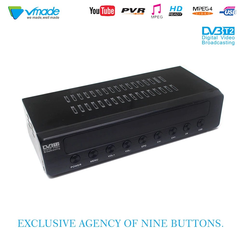 

Fully HD DVB T2 Tuner Rafael R836 1080P H.264 Terrestrial TV Tuner Receiver set top box Support MPEG-2 MPEG4 HDMI TV Box