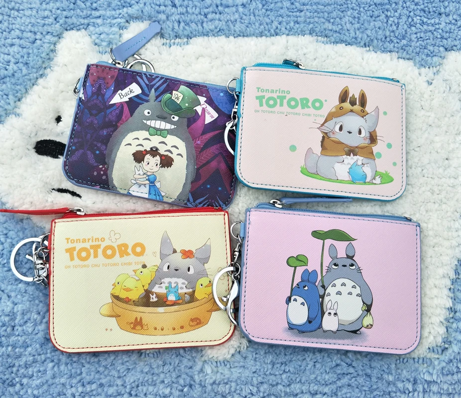 

TOTORO PU Cartoon Purse Card Key Mini Purse Pouch pu Bag Small Zipper Coin Purse Card Holder Wallet 1PC Random Send
