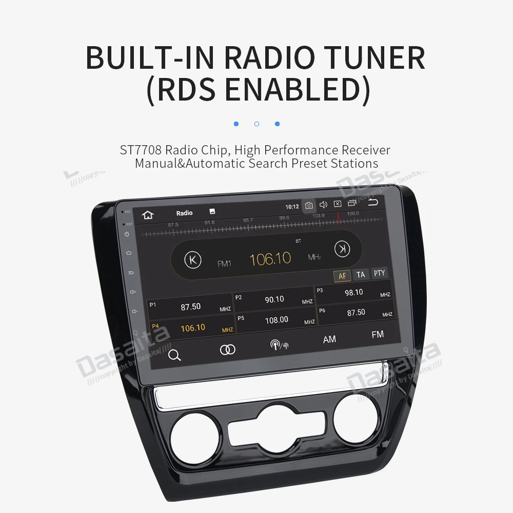 Dasaita 10," Android 9,0 Автомобильный gps радио плеер для VW Jetta 2011- с восьмиядерным 4 Гб+ 32 ГБ Авто Стерео Navi мультимедиа