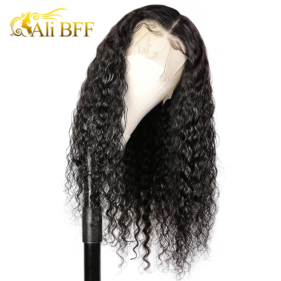 Али BFF бразильская холодная завивка Синтетические волосы на кружеве человеческих волос парики фронта шнурка с для волос предварительно