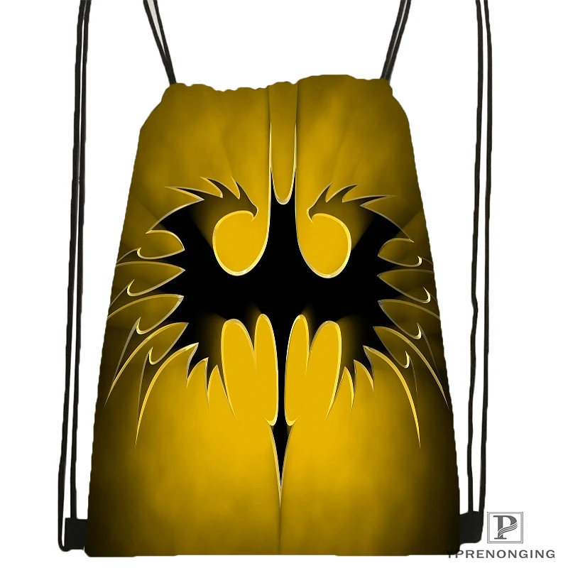 Custom Batman Logo Style Drawstring Backpack Bag Cute Daypack Kids Satchel Black Back 31x40cm 180531 02