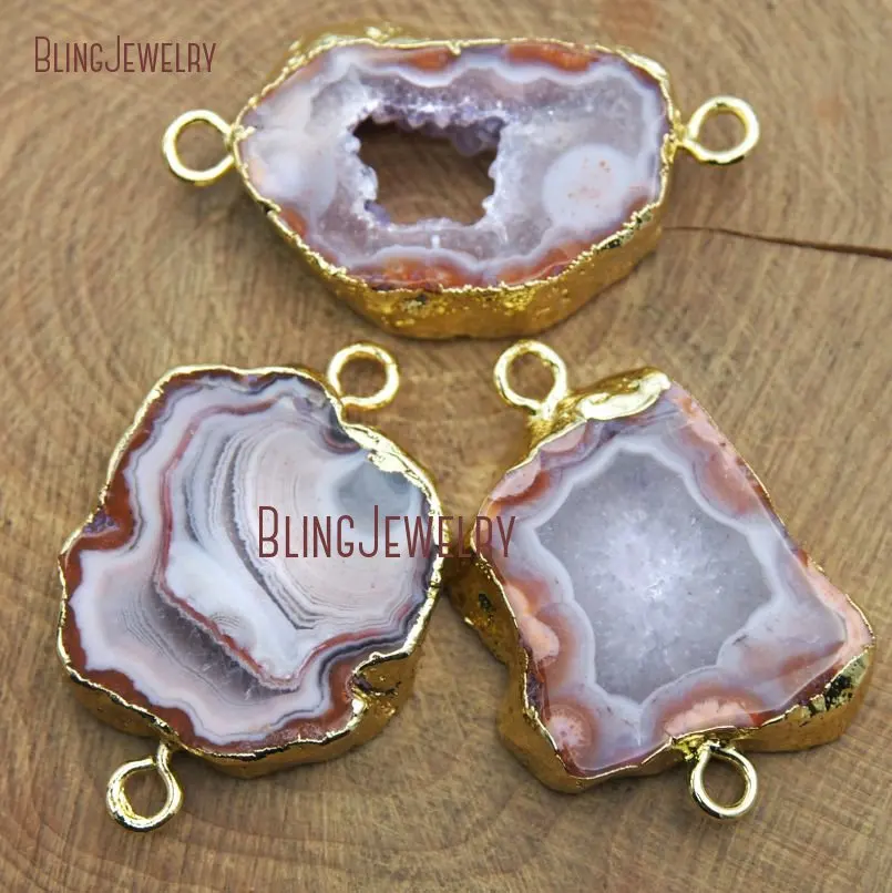 20190312-PC10143-Best Seller  Irregular Shape Ruby Red Agate Carnelian Gold Connector_2