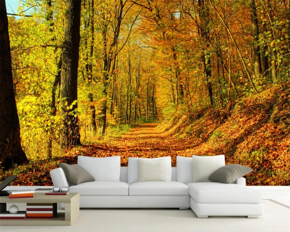 Beibehang Large 3d Wallpaper Full Of Leaves Autumn Forest 3d Landscape Home  Decoration Painting 3d Living Room Wallpaper Mural - Wallpapers - AliExpress
