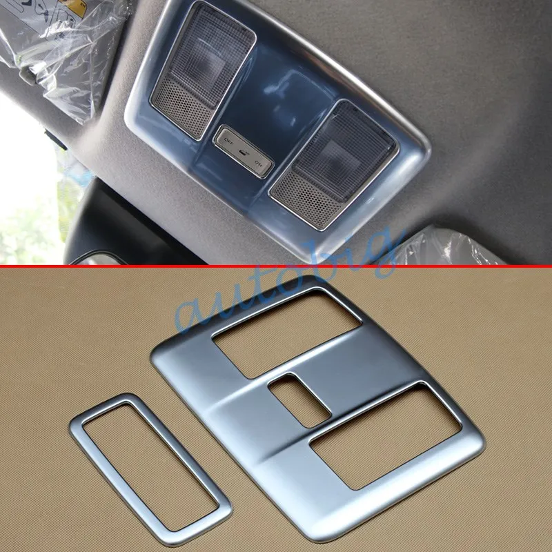 

2X Pearl Chrome Reading Light Lamp Cover Trims For Mazda 2 Demio 2015 2016 2017 2018 DJ DL Mazda2 Interior Matte Accessories