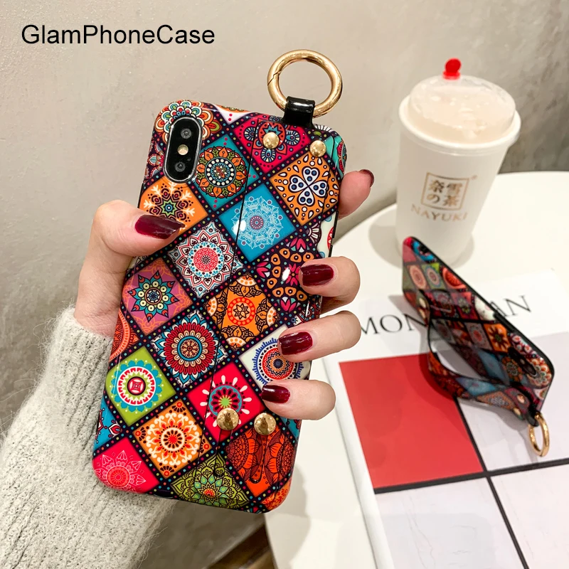GlamPhoneCase этнический чехол для телефона с цветочным ремешком iphone XS Max XR 8 8plus 7 7plus 6/6S