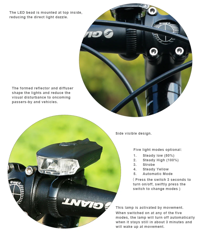 Умный велосипедный головной светильник, интеллектуальная передняя лампа для велосипеда, перезаряжаемый через USB светодиодный фонарь на руль, светильник-вспышка, датчик движения