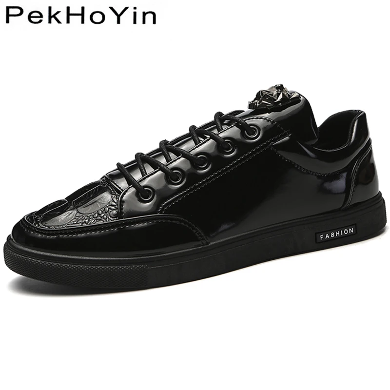 

Autumn Leather Men Casual Shoes Brand Footwear Fashion Sneakers Flat Male Walking Shoes Black Mens Flats Designer Shoes Super