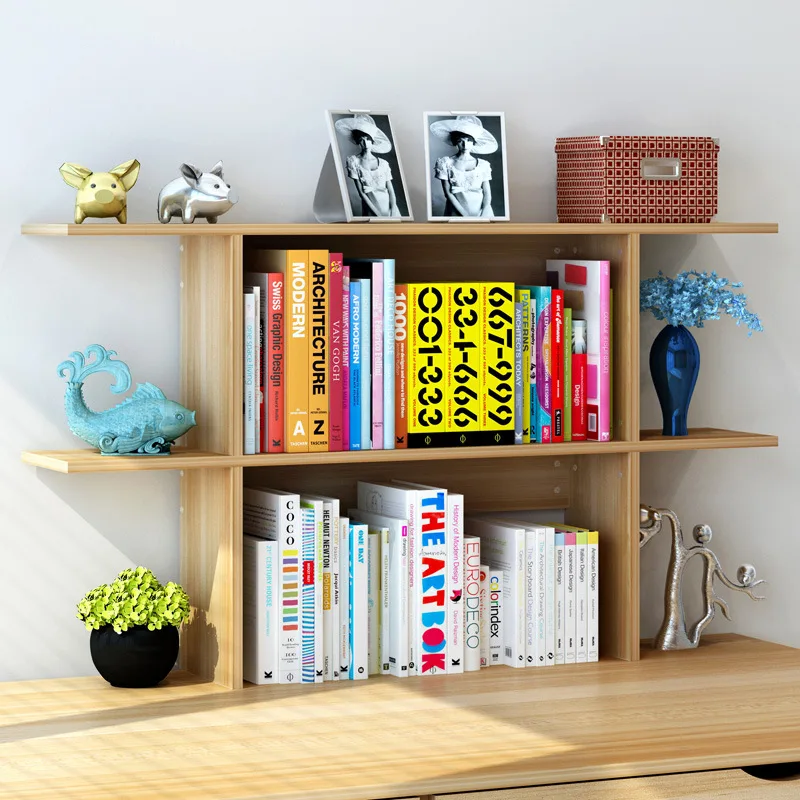 

LK1675 Simple Desk Storage Rack Creative Wooden Bookcase Simple Modern Desktop Storage Organizer Mini Bookshelf DIY