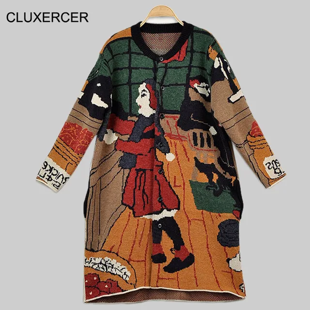 Aliexpress.com : Buy CLUXERCER 2016 New Arrivals Fashion Cartoon CLUXERCER 2016 New Arrivals Fashion Cartoon Pattern Cardigans Female Sweaters Long Sleeve Knitted Loose Women Sweater - Aliexpress.com : Buy CLUXERCER 2016 New Arrivals Fashion Cartoon