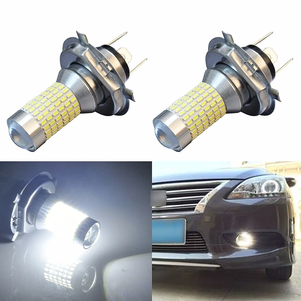 AGLINT 2PCS Universal Car light White FPC H4 144pcs 3014smd Truck