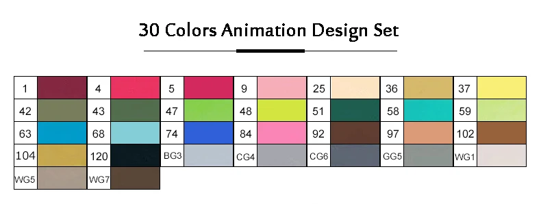TOUCHNEW спиртовые маркеры 30/40/60/80/168 Цвета Dual Head эскиз Маркеры Ручка кисти для рисования манга дизайн маркер для рисования - Цвет: 30 Animation Set