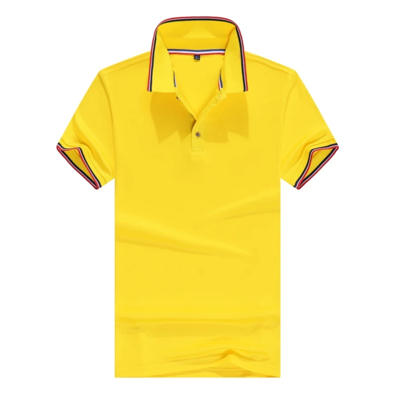 Пользовательские униформы компании Группа команда рубашка печать фото/логотип унисекс сплошной цвет короткий рукав О-образный вырез рубашки для женщин и мужчин - Цвет: Цвет: желтый