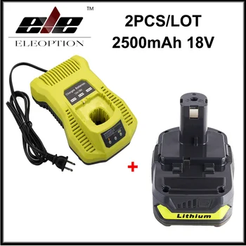 

18V 2500mAh Li-ion Replacement Battery For Ryobi RB18L25 One Plus for P103 P104 P105 P108 with P117 12-18V Charger