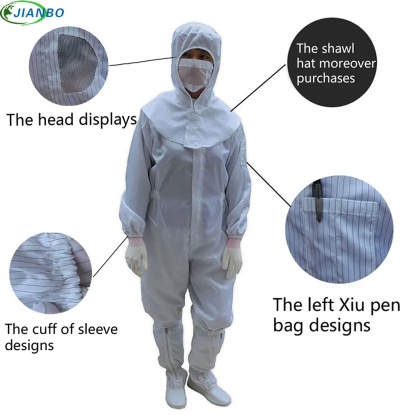 Anti Static Clothing Food Clean Room Dustproof Jumpsuit Work Wear High