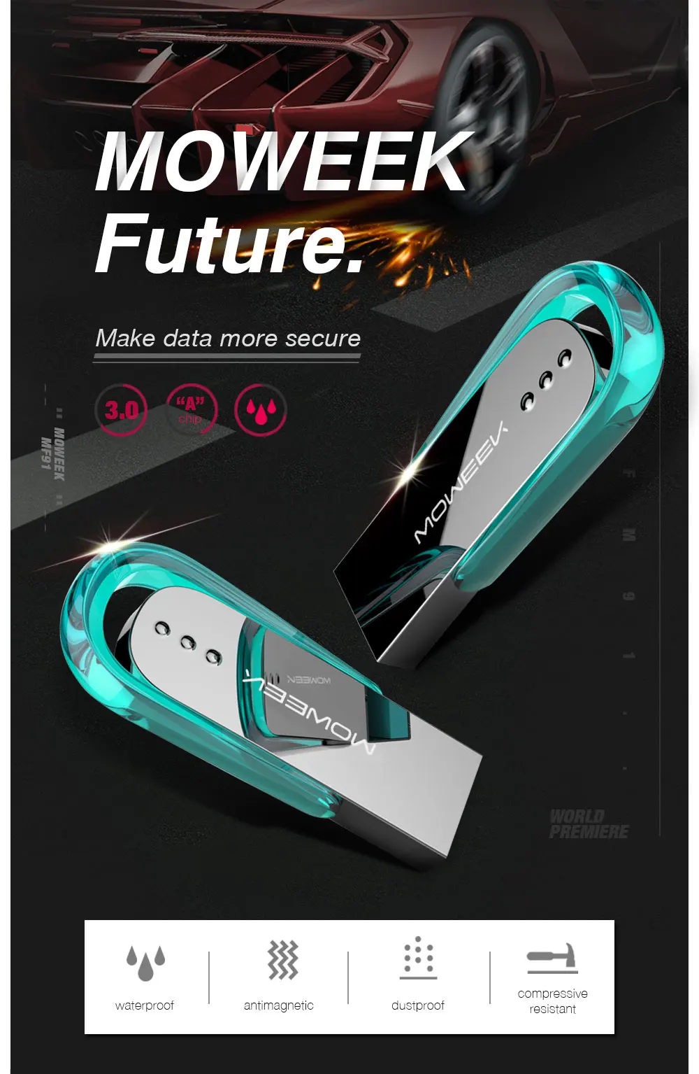 USB флеш-накопитель Moweek Future MF91, металлический флеш-накопитель на 32 ГБ, 128 ГБ, 64 ГБ, 32 ГБ, флеш-накопитель на 16 ГБ, 8 ГБ, usb флешка, высокоскоростной флеш-накопитель USB 3,0