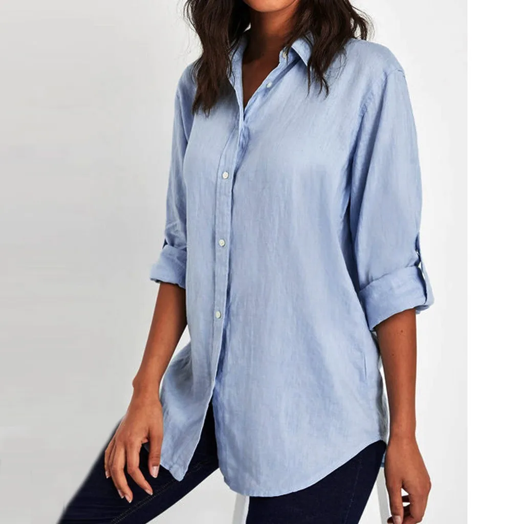 

Women Turn Down Collar Blouse Longsleeve Plus Size Career Shirt Office Lady Blouse Shirt Bluzka Blusas Femininas