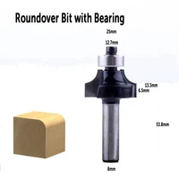 לעיבוד עץ 3Pc 8mm Shank נתב ביטים סט הרומית Roundover Bit קוב Bit ogee Bit עם מסב לקבלת כלים לעיבוד עץ (4)