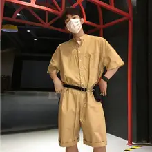 Новая мужская и женская одежда Летний Модный комбинезон Свободный Повседневный прямой комплект с короткими рукавами ди-джей GD певица костюмы