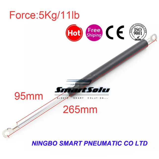 Free Shipping 2pcs Gas Spring Damper For Furniture Car 5kg 11lbs Free Shipping 2pcs Gas Spring Damper For Furniture Car 5kg 11lbs Force 95mm Stroke 265mm Strut Door