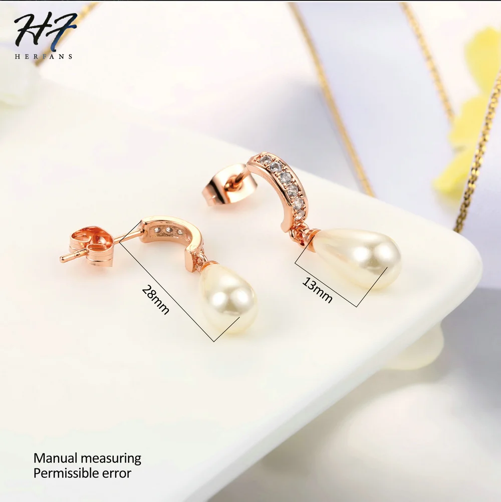 Высококачественные серьги Elanget с искусственным жемчугом в форме капли воды цвета розового золота, ювелирные изделия с австрийскими кристаллами для женщин, Лидер продаж E446