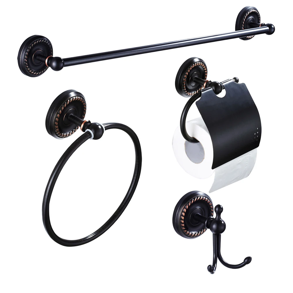 Leyden ORB Brass 4pcs Bath Hardware Set Black Wall Mounted Soap Dish Towel Ring Toilet Paper Holder Robe Hook Bathroom Accessory цена Leyden ORB Brass 4pcs Bath Hardware Set Black Wall Mounted Soap Dish Towel Ring Toilet Paper Holder Robe Hook Bathroom Accessory цены онлайн