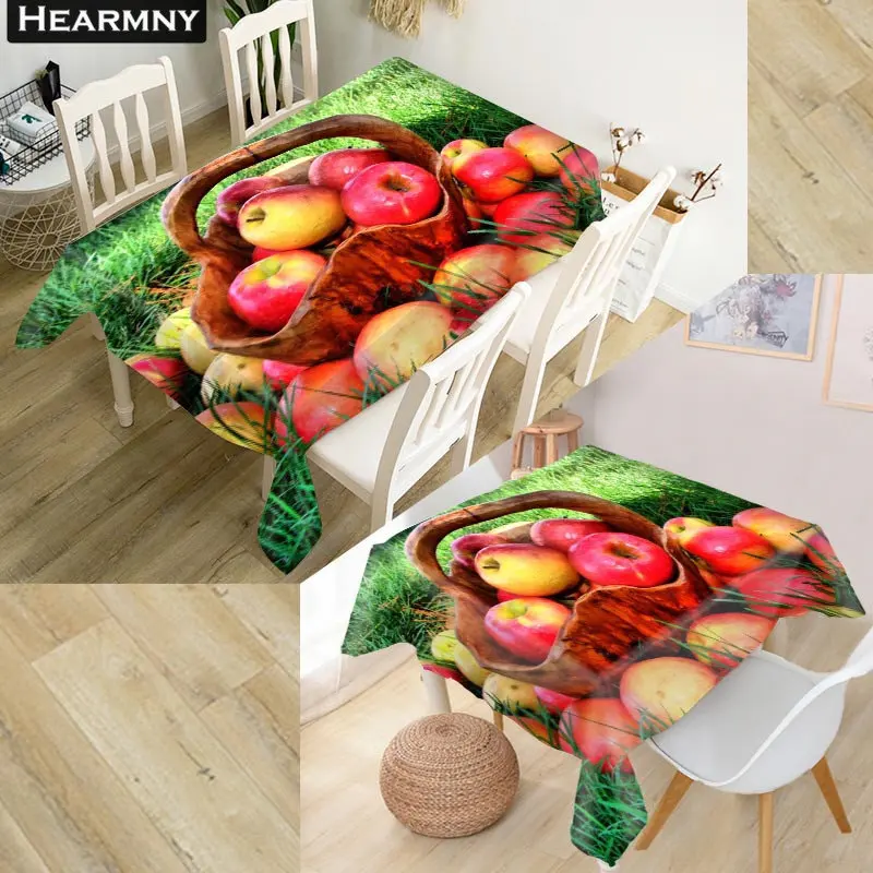 Подгоняемая 3D скатерть с яблоком, фруктами, ткань Оксфорд, Пыленепроницаемая прямоугольная скатерть, вечерние, домашний декор, 100x140 см, 140x140 см - Цвет: 4