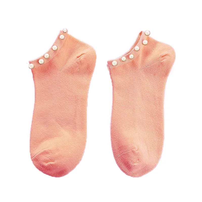 

LNRRABC Casual Candy Color Imitation Pearl Women Socks Warm Cotton Socks Breathable Meias Socks For Female Drop Shipping