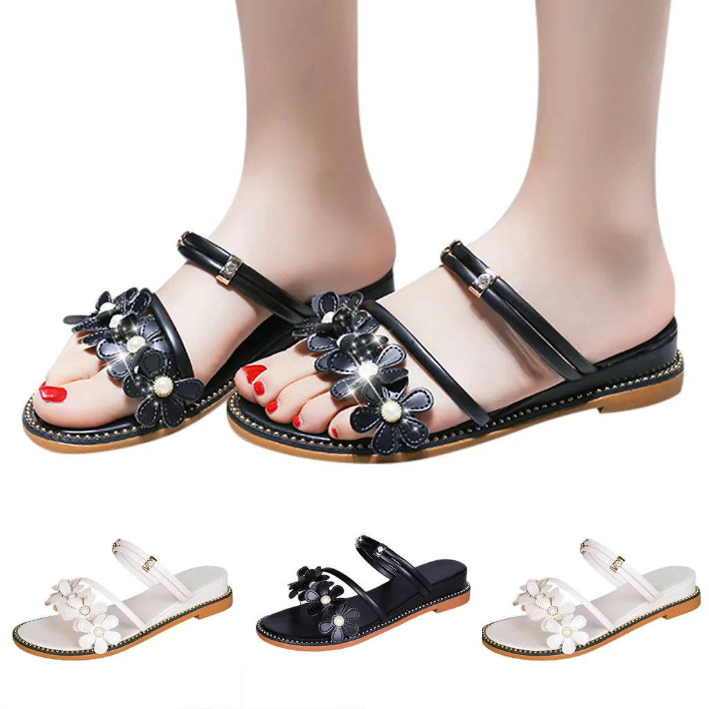 

2019 New Hot Summer Women's Wedges Beach Shoes Casual Open Toe Slippers Seaside Pearl Sandals Sandalias de moda de las mujeres