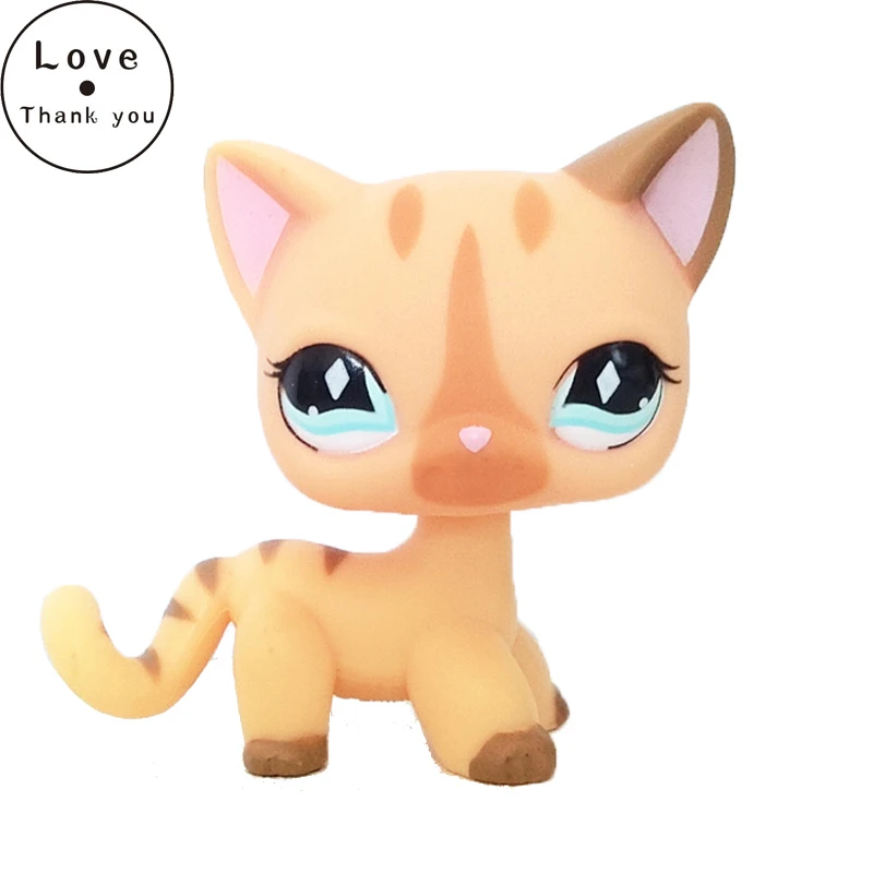 Пет шоп стоячки лпс игрушки rare pet shop lps toys cat#886 little short hair standing cream stripe kitty with blue diamond eyes original free shipping