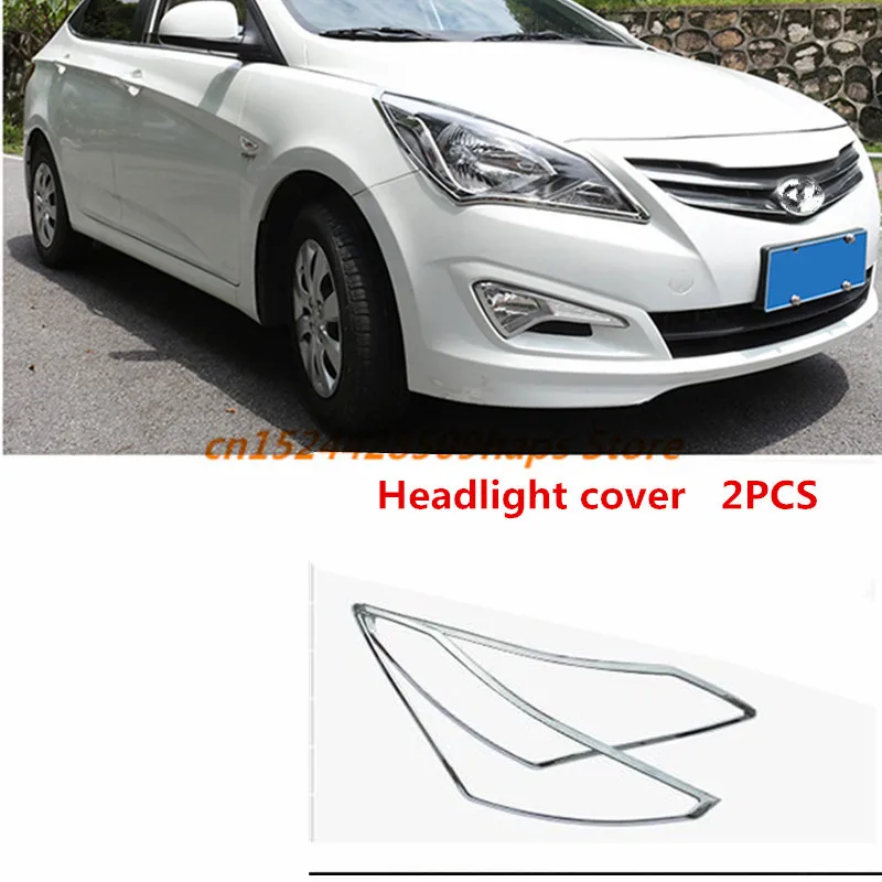 Headlight frame 2PCS ABS хромированный автомобильный передний головной светильник/задний светильник Накладка для hyundai VERNA - Цвет: Headlight frame 2PCS