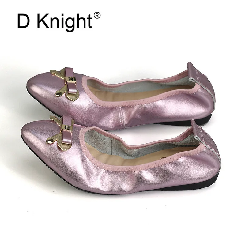 

2019 Spring New Women Ballet Flats Summer Slip On Pointed Toe Female Flat Shoes Genuine Leaher Single Loafers Shoes Plus Size 43
