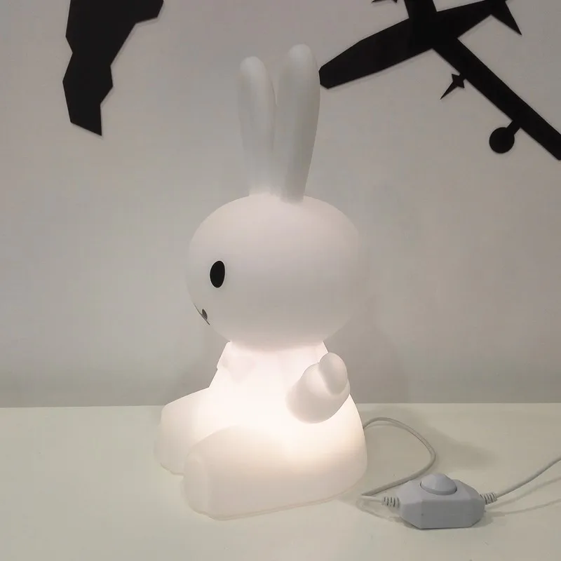Criativa dos Desenhos Animal para Crianças Conduziu a Lâmpada de Mesa Luz da Noite Coelho Hare Bebê Lâmpada Pode Ser Escurecido Usb Animados Presente Quarto 5 Coelho coelho hare bebê lâmpada luz da