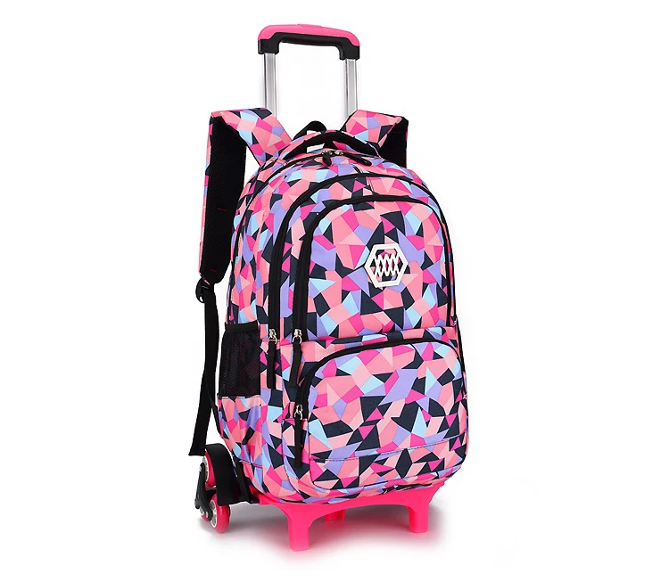 New Removable Children School Bags with 6 Wheels for Girls Trolley Backpack Kids Wheeled Bag Bookbag travel luggage