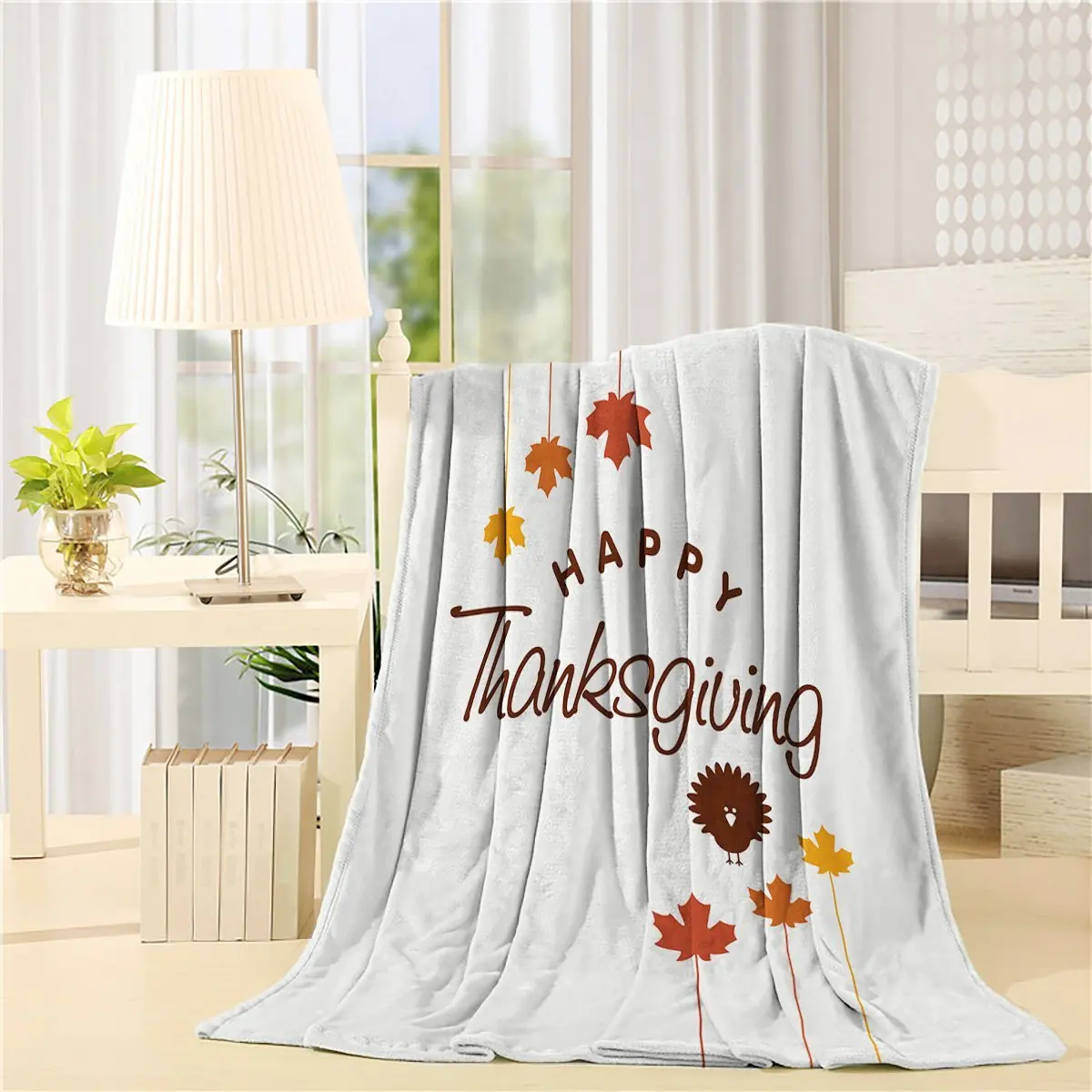 Modern Home Thanksgiving Day Maple Leaves Creative Turkey Art Prints