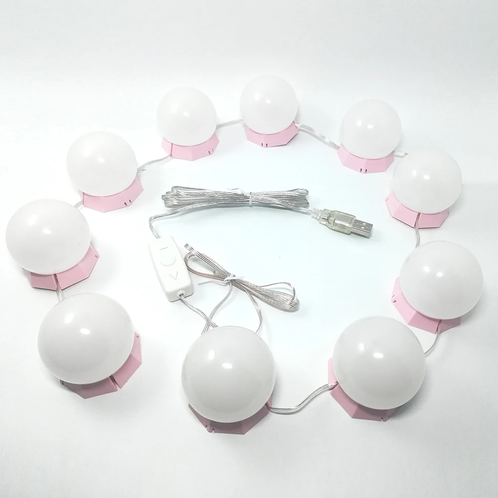  Hollywood Style LED Vanity Mirror Desk Lights Kit for Makeup with Stepless Dimming Wall Lamp 6 8 10