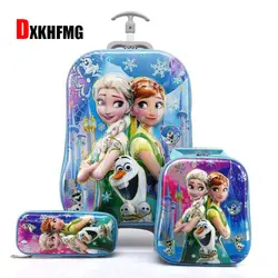 2018 новый детский рюкзак детские школьные сумки с чемодан-тележка на колесах для мальчиков девочек рюкзаки школьная сумка Детская