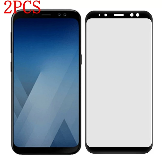 Закаленное стекло с полным покрытием для Samsung Galaxy A7 2018 2 шт. защитная пленка экрана