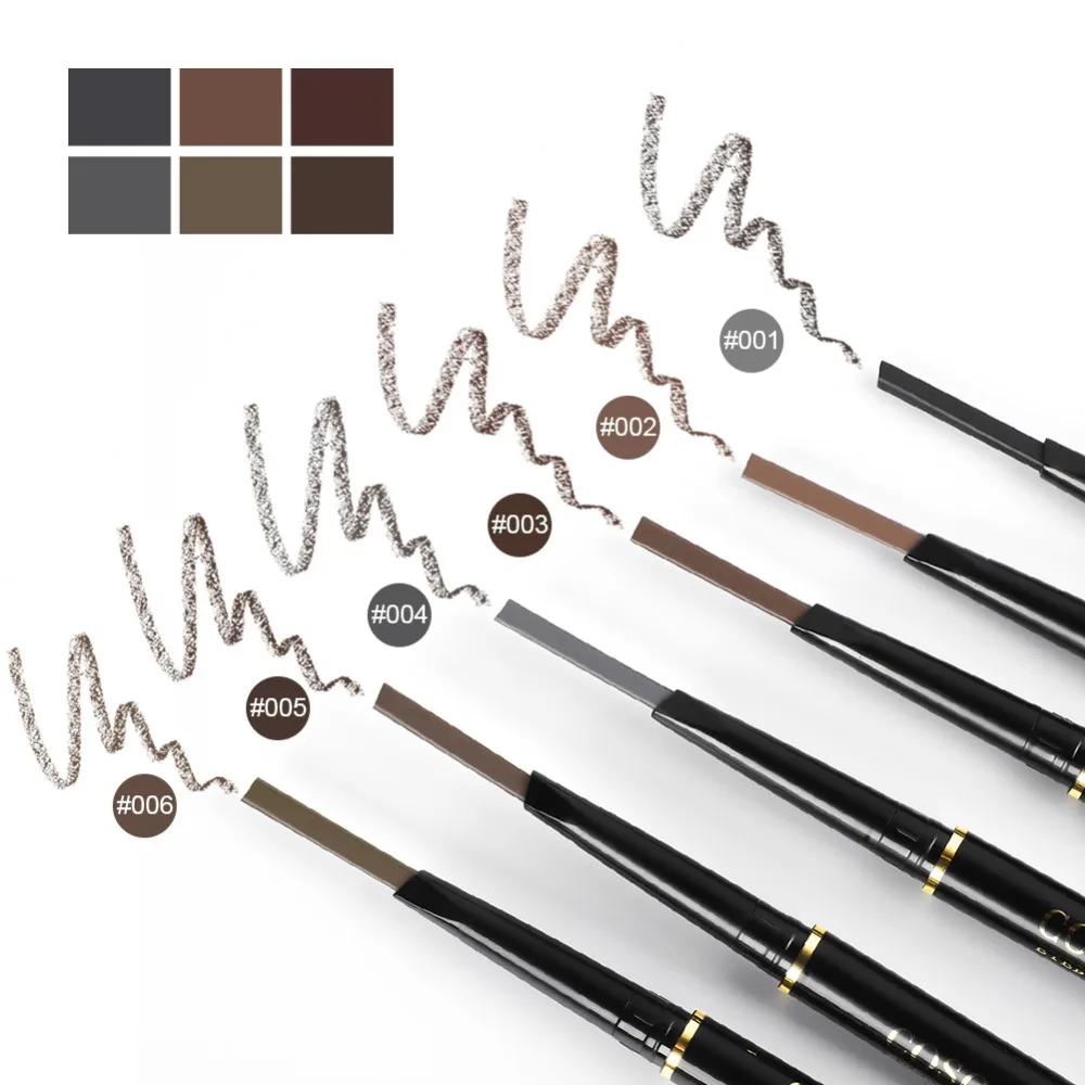 

COSCELIA 1Pc Eyebrow Pencil Double-Sided Pencil 6 Colors For Makeup Lasting Pen For Eyebrow Cosmetics Easy to Draw Tool Pencil