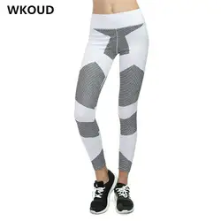 WKOUD Для женщин леггинсы Мода для цифровой печати с высокой талией, для фитнеса узкие трусы с пуш-апом поднятие бедер поглощения леггинсы P9067