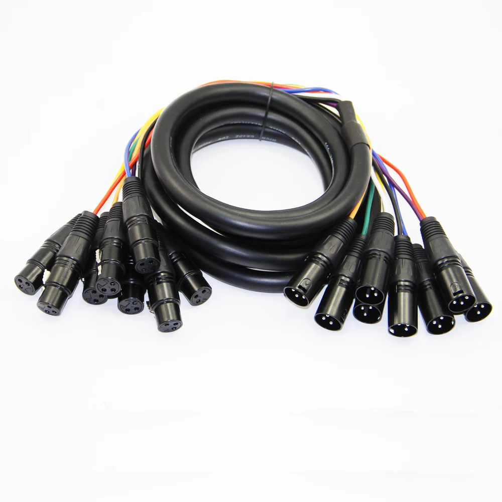 

Bochara 3Pin 8 Channel XLR Cable 8XLR Male to 8XLR Female For Amplifier Mixer 3m 5m
