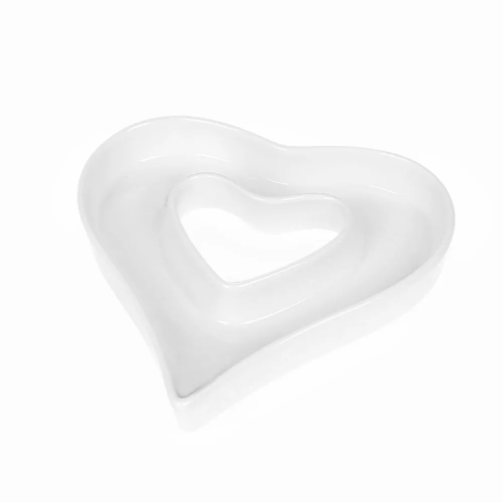 

Heart shape White ceramic letter dish or plate for candy bar party supply wedding accessaries dish lover porcelain plate