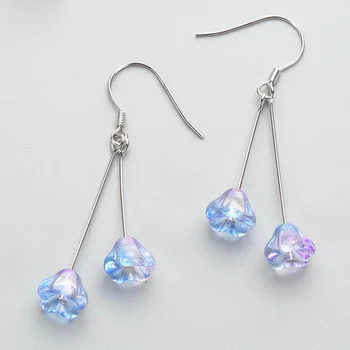 

Enamel Earring 925 Silver Needle Ear Nail Ear drop earrings tassel Fashion Anniversary Jewelry bijoux en argent 925