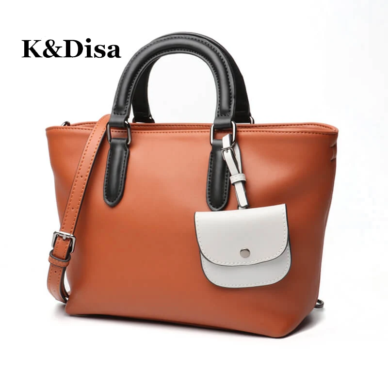 

2018 Women Genuine Leather Handbags New Fashion Tote Bag Ladies Shoulder Bag High Quality Durable Female Solid Soft Handbag