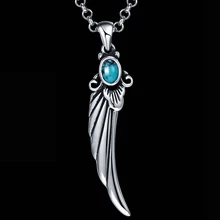 Hot Sale Real Sterling Silver Jewelry Takahashi GORO Feather Pendant Set For Men Necklace Charms 038 starfield s925 sterling silver retro thai silver vintage style takahashi goro feather eagle necklace men women sweater chain set