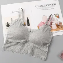 Для женщин майка пикантные кружево топики женские Топ Push Up Bra беспроводной Бесшовные бюстгальтеры с мягкими чашечками