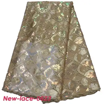 

Shining Sequence Lace Fabric Beaded French Laces Fabrics High Quality Tulle French Nigerian Lace Applique Dress Z01