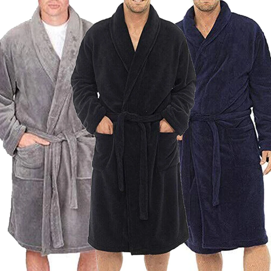 Новинка, мужские халаты и кимоно, хлопковый бархатный халат кораллового цвета, банный халат, халаты, весенние пижамы, Длинные пижамы, размер платья